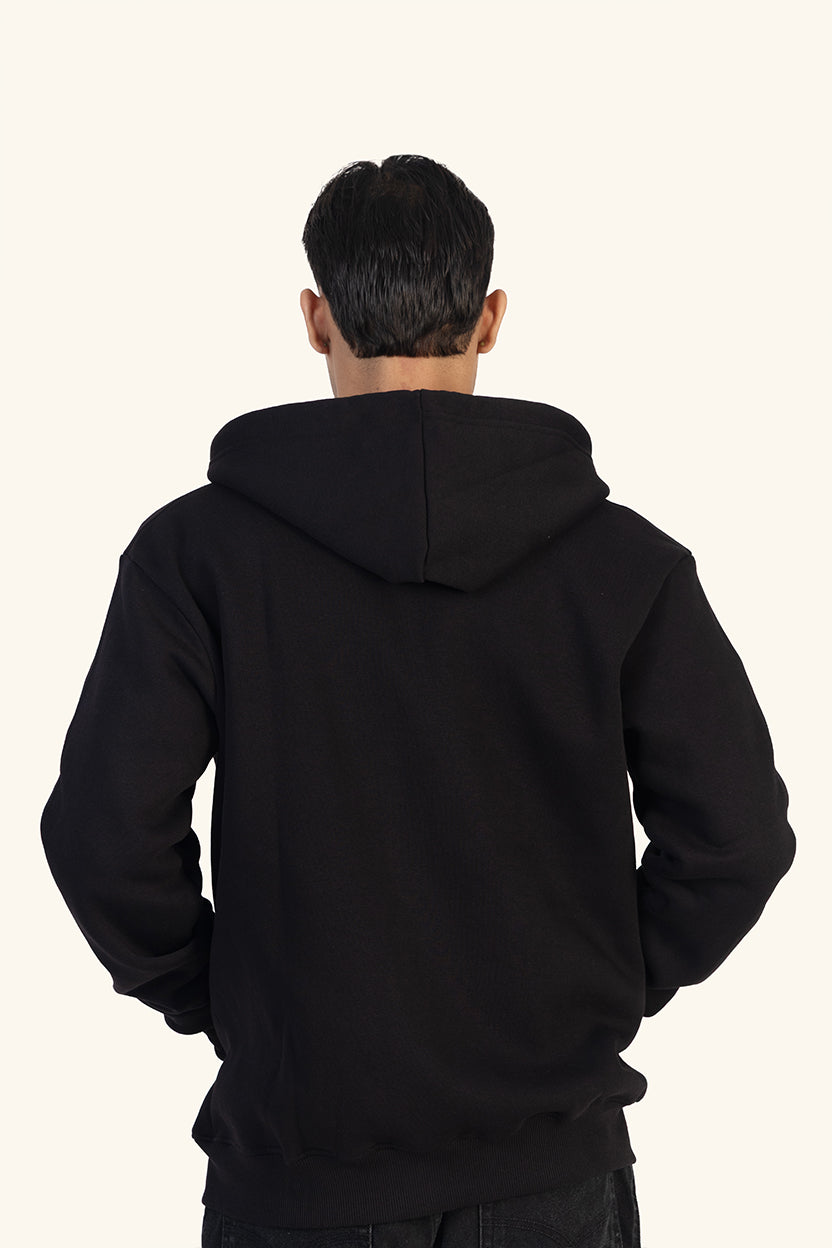 TRANQUILITY ZIPPER HOODIE - BLACK