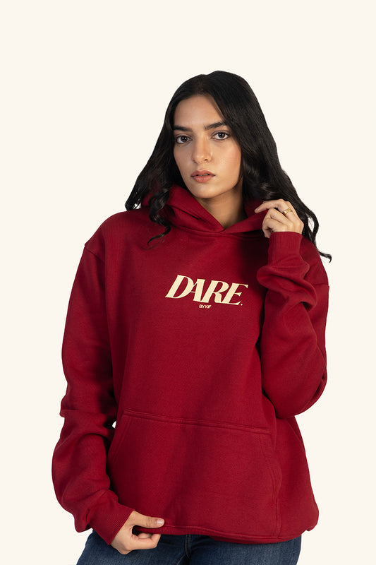 DARE HOODIE - MEHROON