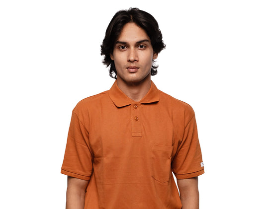 SOLID POLO SHIRT - MUSTARD REGULAR FIT