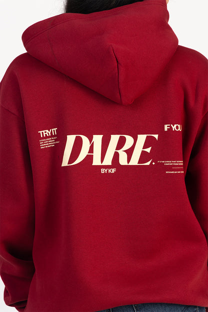 DARE HOODIE - MEHROON