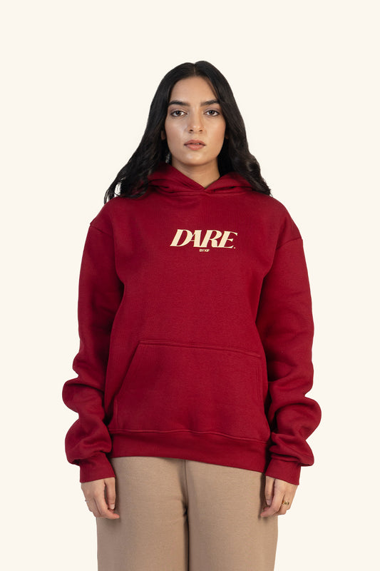 DARE HOODIE - MEHROON